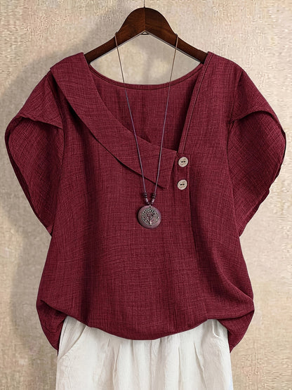 Blouse Tunique Femme Style Asymétrique Décontracté Élégant