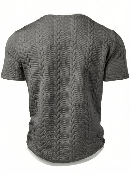 Herren-T-Shirt mit Rundhalsausschnitt, gedrehtes Design, lässig für Freizeit und Ausflüge  