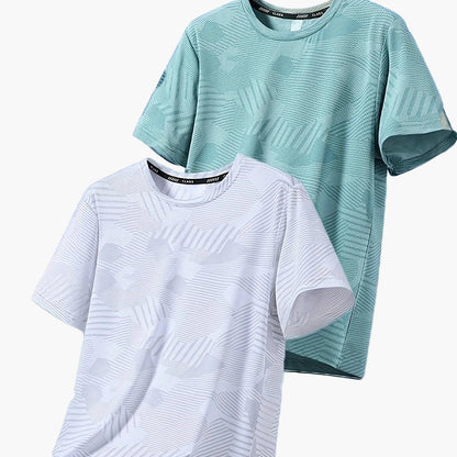 Atmungsaktives Herren-T-Shirt im tropischen Casual-Stil, kurzärmelig – 2er-Pack, ideal für den Sommer  