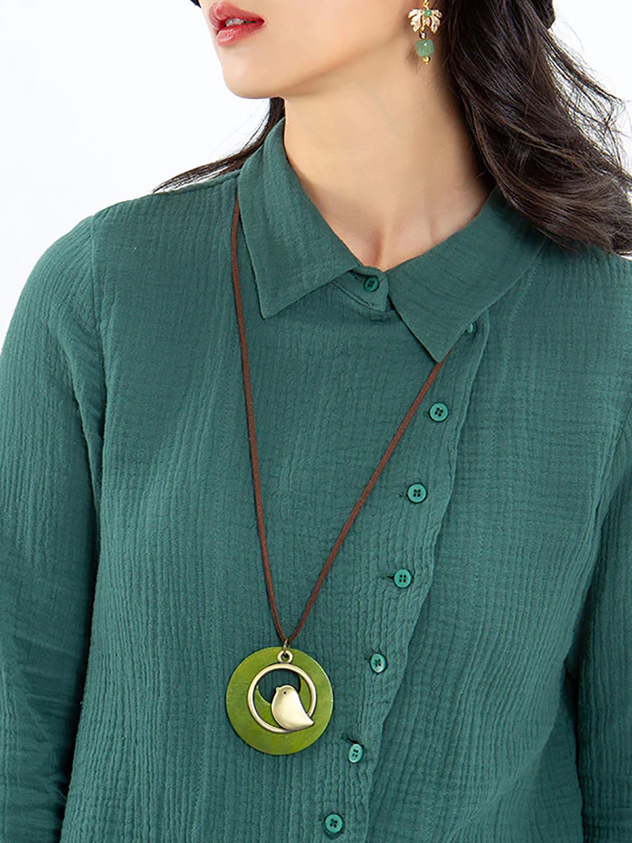 Ronde Hanger Ketting Retro Stijl Uniseks voor Geschenk of Reis
