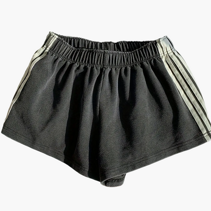 Shorts de sport femme à bandes latérales style décontracté pour running et loisirs