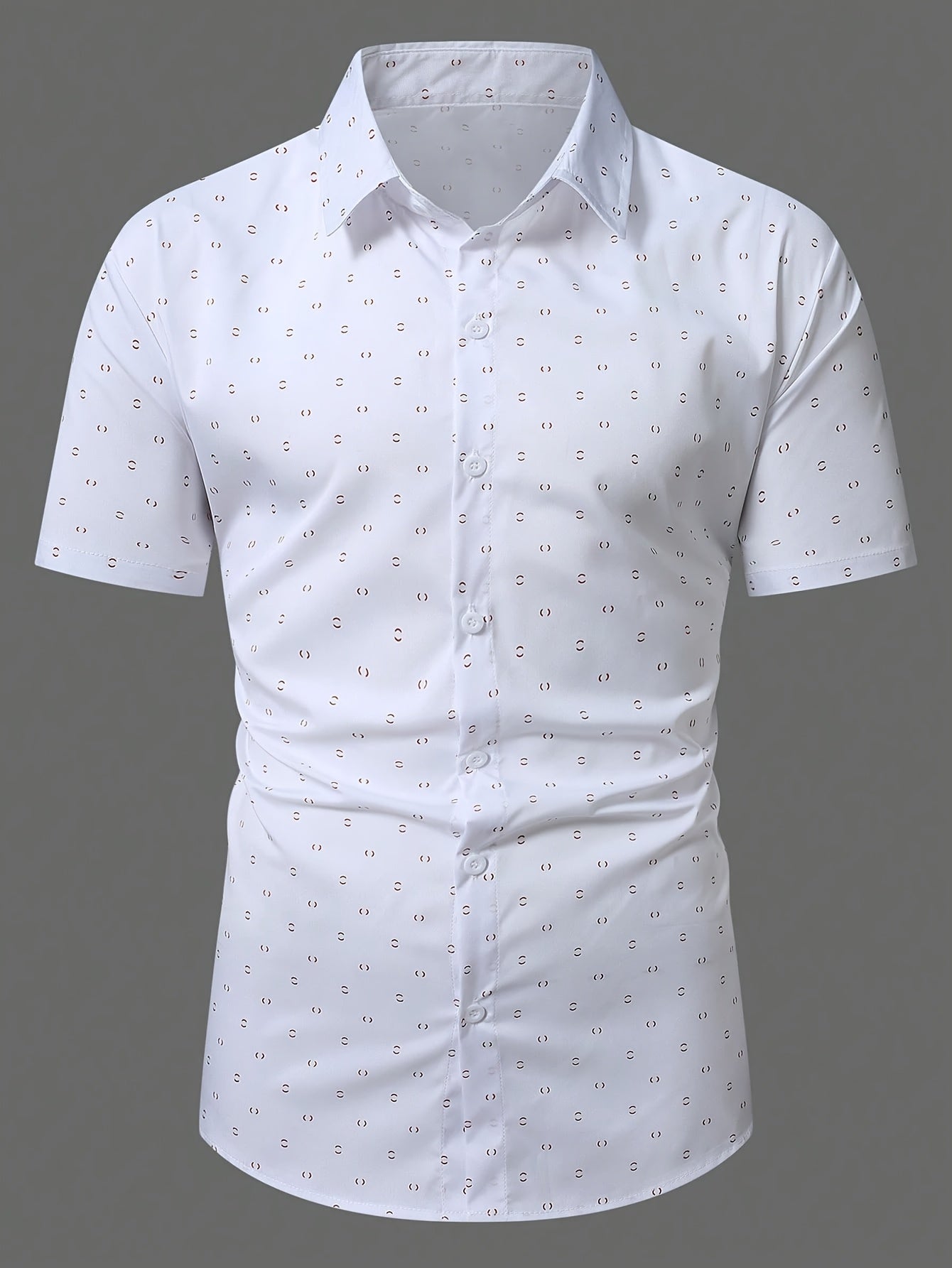 Chemise à manches courtes homme style casual imprimé élégant pour bureau ou sorties