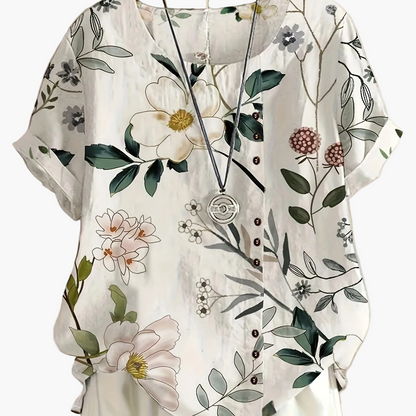 Blouse femme style vintage à fleurs imprimées avec boutons – Élégance décontractée pour l'été