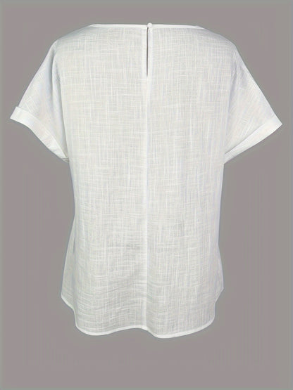 Elegant blus för kvinnor med spets, avslappnad stil, sommar och vår