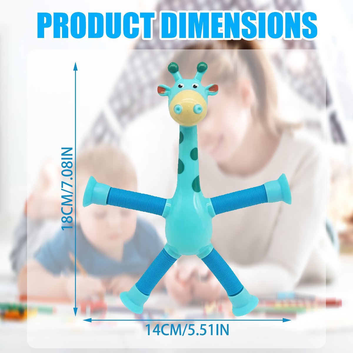 Jouet Girafe Télescopique à Ventouse pour Bébé et Enfant – Jouet Éducatif et Sensoriel Ludique