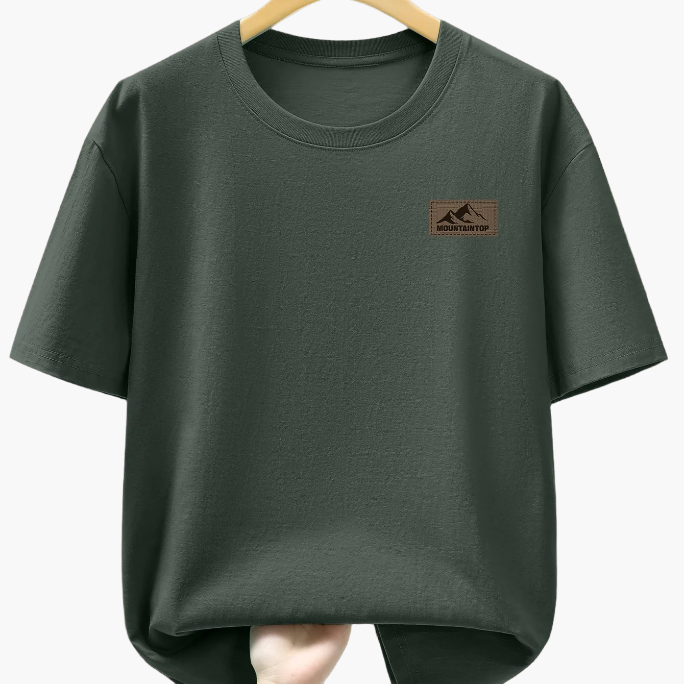 T-shirt casual męski w sportowym stylu z nadrukiem gór – Idealny na wypoczynek i weekend