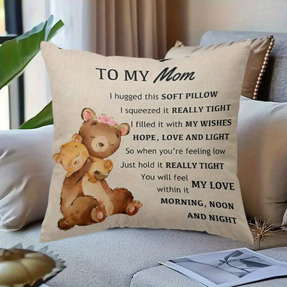 Poetic Decorative Pillow for Mom – Gentle Style and Comforting Message – Gift for Women, Mother's Day, Bedroom or Living Room