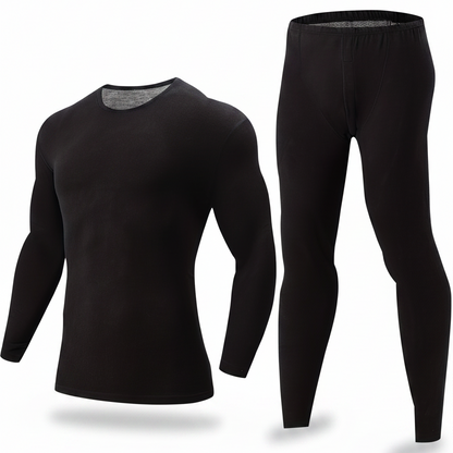 Ensemble Sous-Vêtements Thermiques Homme 2 Pièces Noir Manches Longues