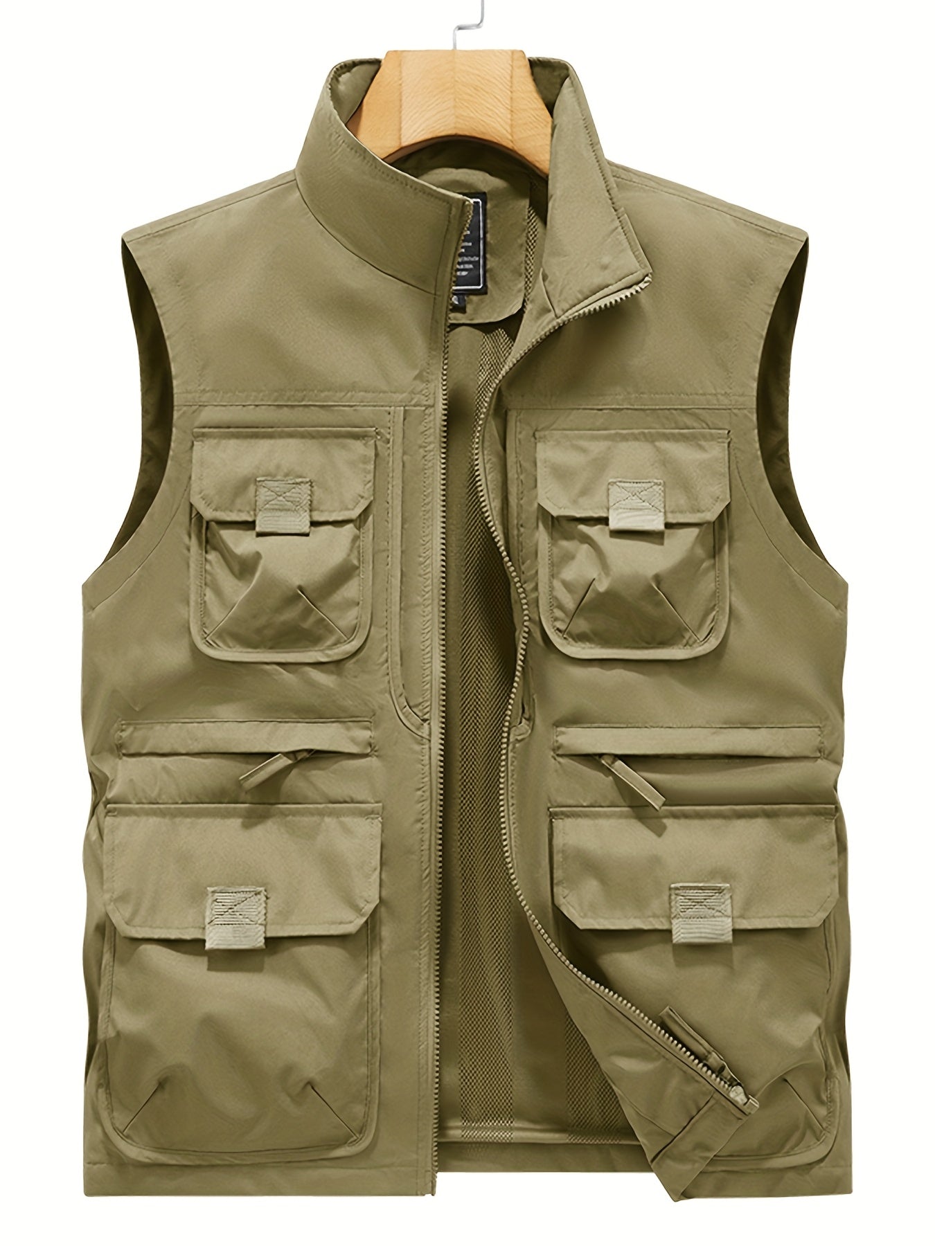 Gilet utilitaire sans manches pour homme style décontracté outdoor à poches multiples