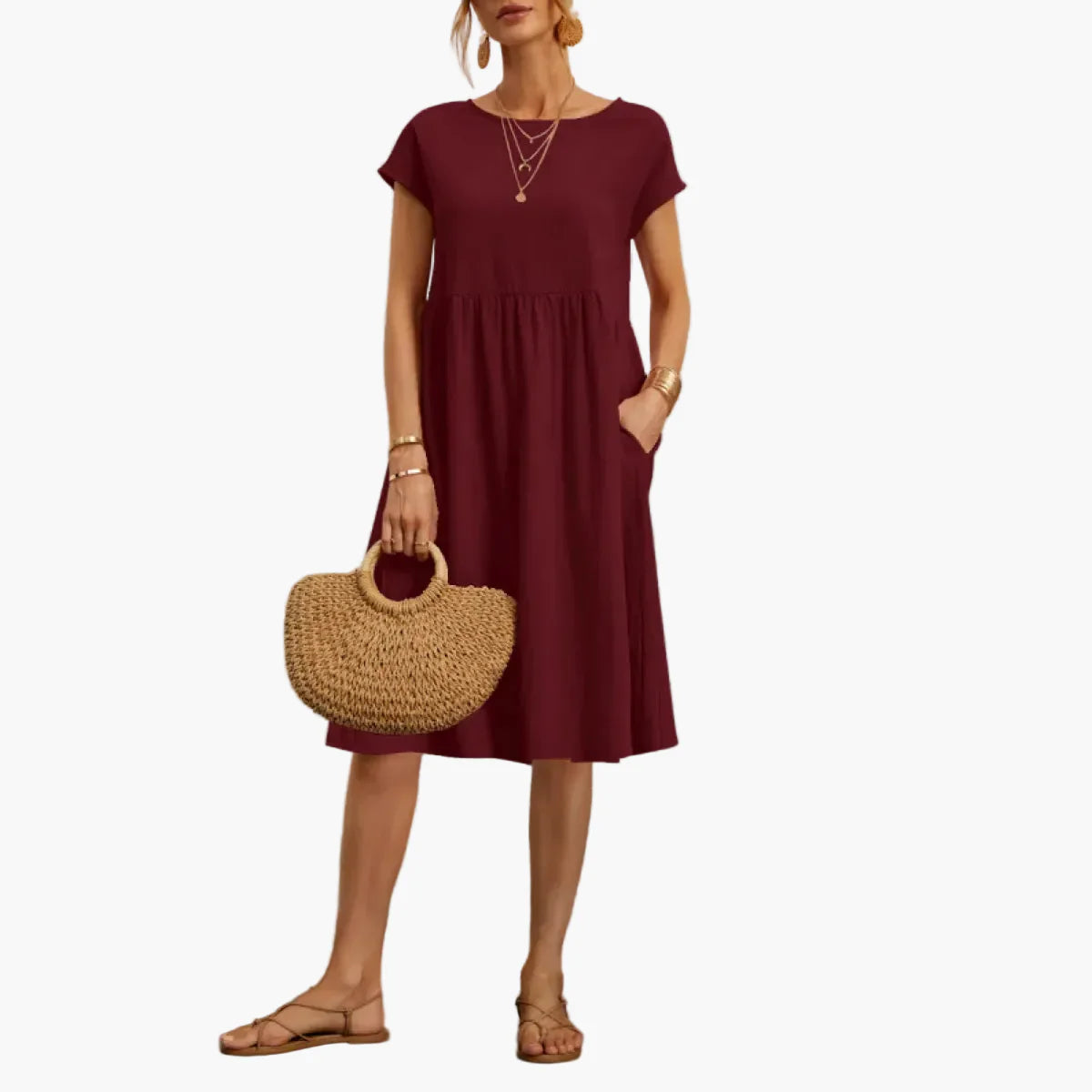 Robe d'été femme coupe ample style décontracté chic pour sorties et vacances
