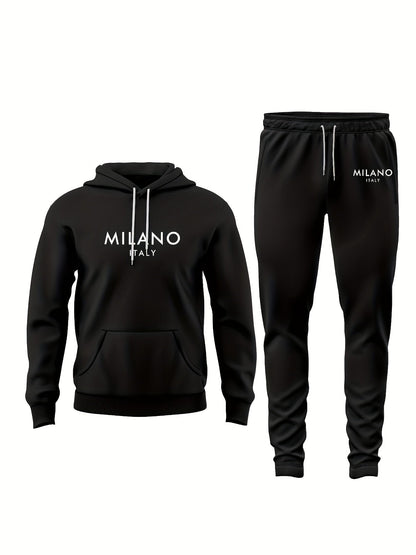 Survêtement à Capuche Homme MILANO ITALY – Ensemble Sweat et Jogging Style Urbain Décontracté