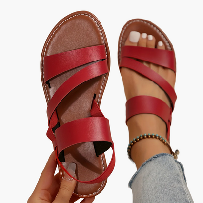 Sandales plates pour femme style décontracté à brides croisées idéales pour l'été