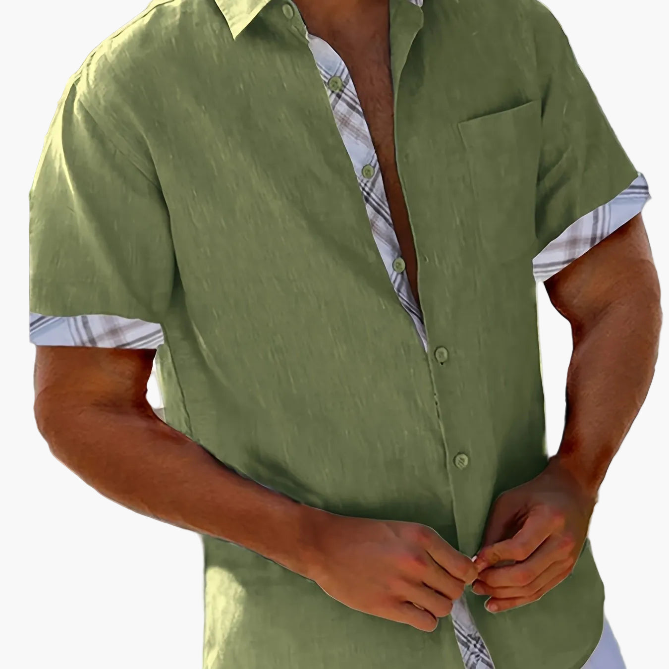 Chemise décontractée homme style plage à manches courtes – Look estival moderne