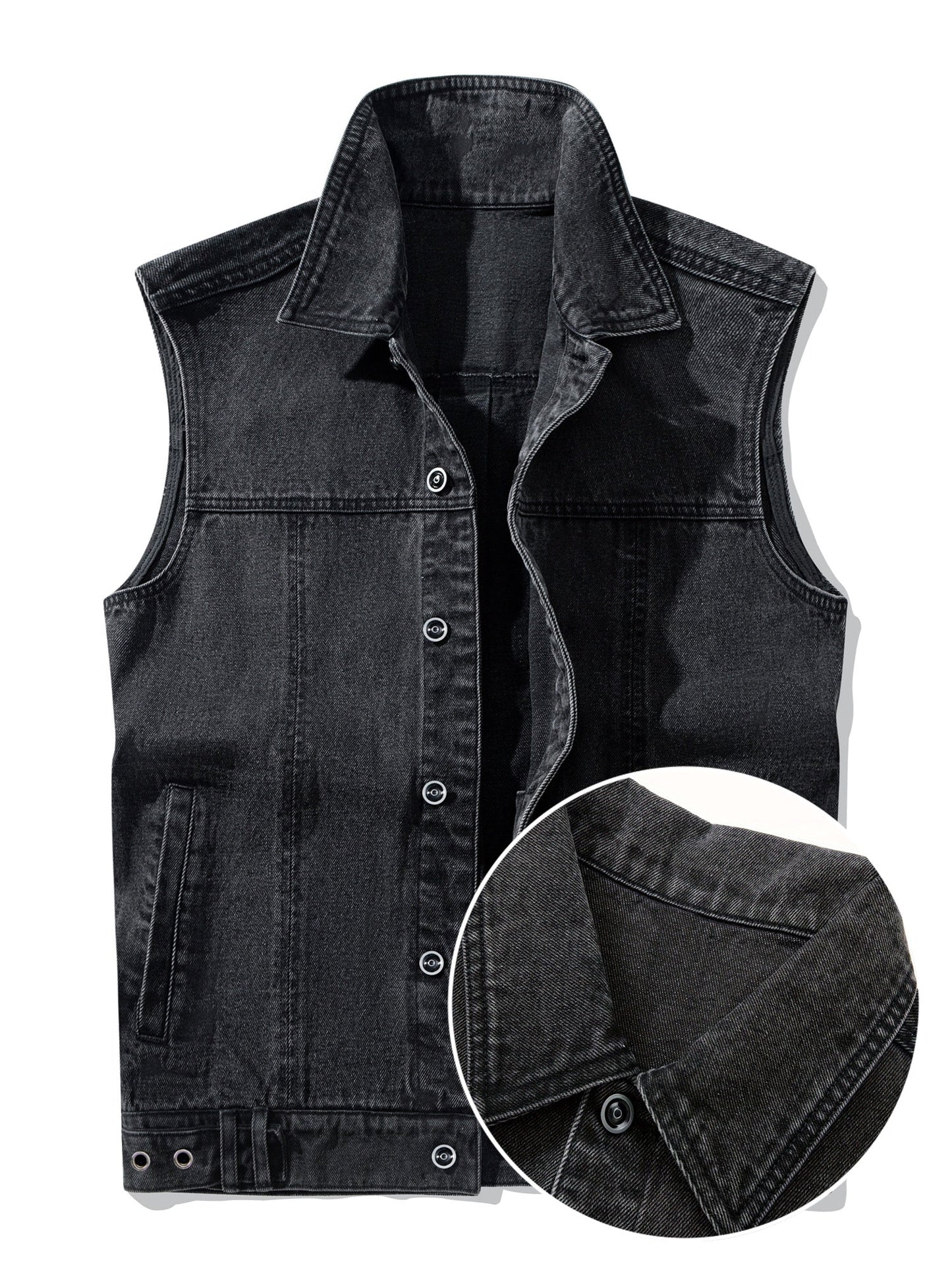 Gilet sans manches style jean décontracté pour homme – Idéal pour un look urbain tendance