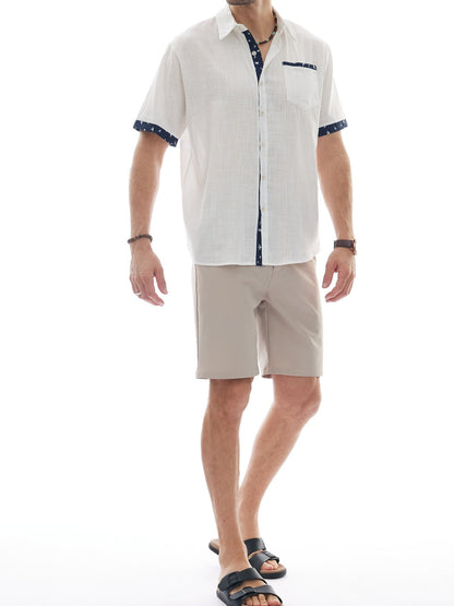 Chemise décontractée à manches courtes pour homme – Style estival élégant, idéale pour les sorties et les vacances
