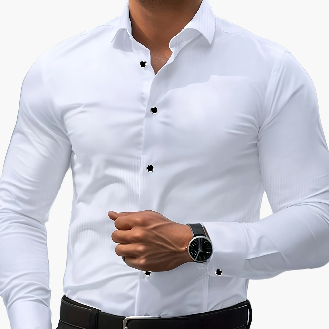 Elegant skjorte til mænd med lange ærmer - Slank pasform, business- og urbant look