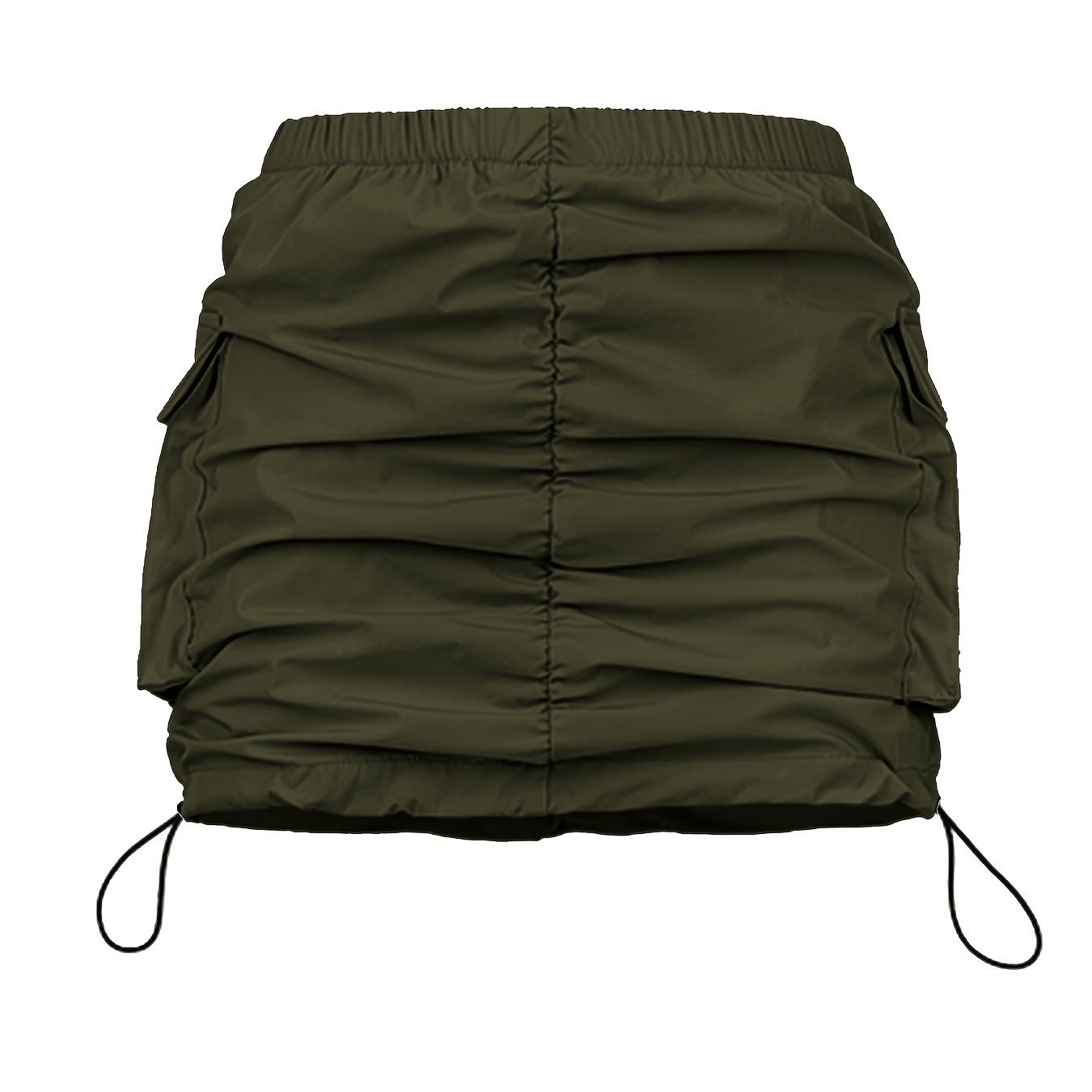 Jupe Mini Cargo Femme Style Urbain avec Fronces et Poches Utilitaires