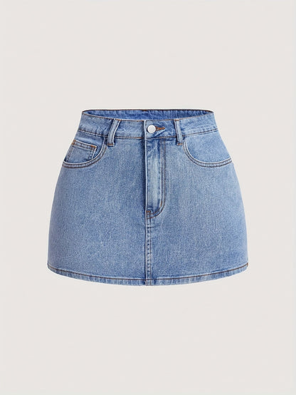 Short denim skirt with decorative bows for women, elegant and casual style