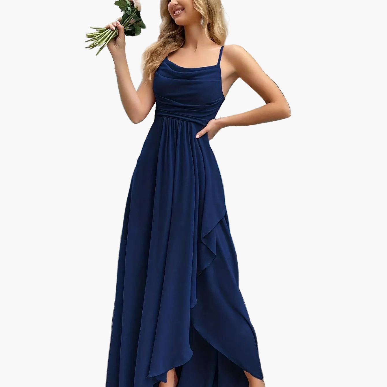 Robe de soirée élégante femme longue style fluide pour événements et cérémonies