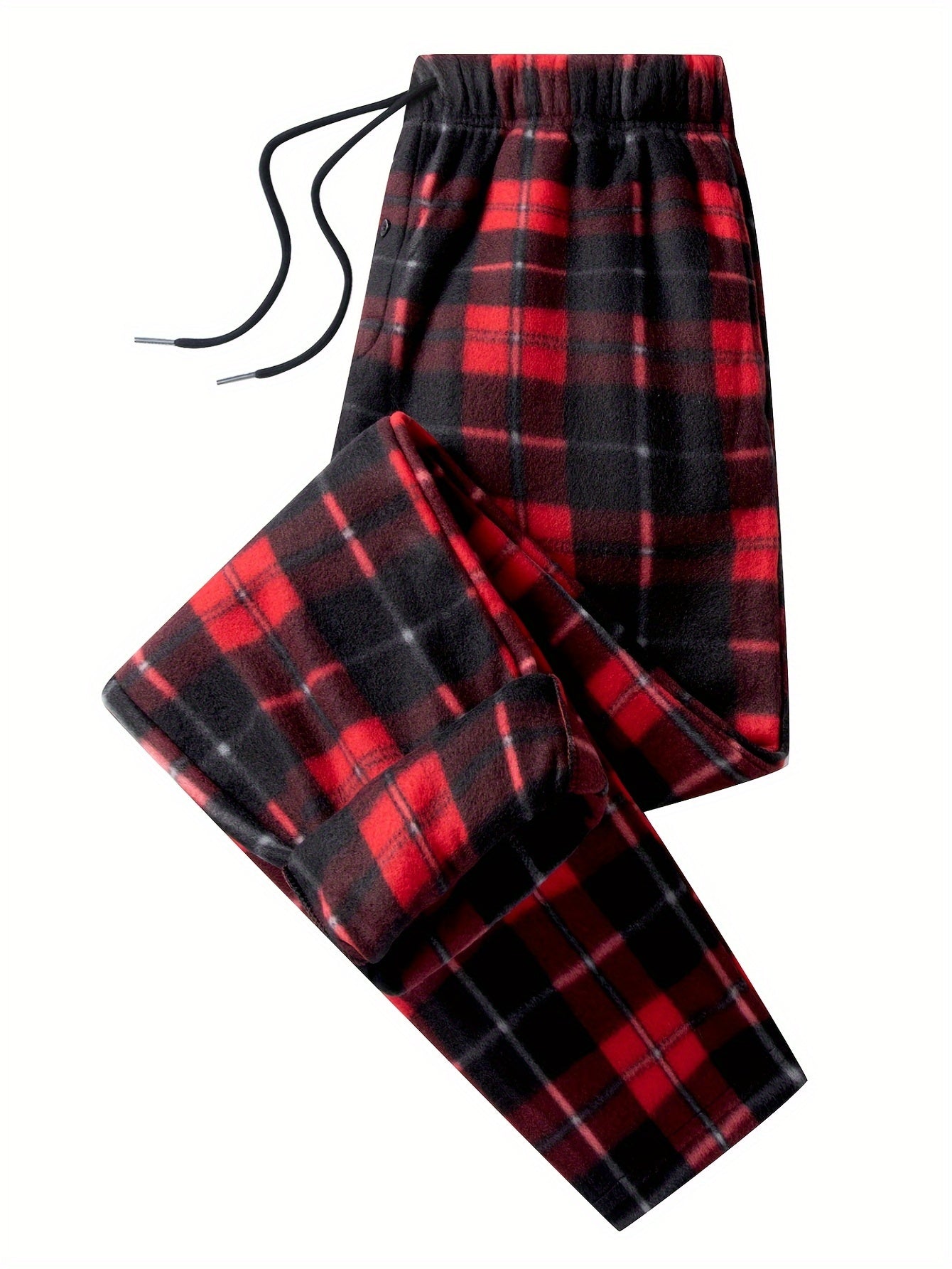 Pantalon de détente à carreaux doux pour homme avec cordon de serrage