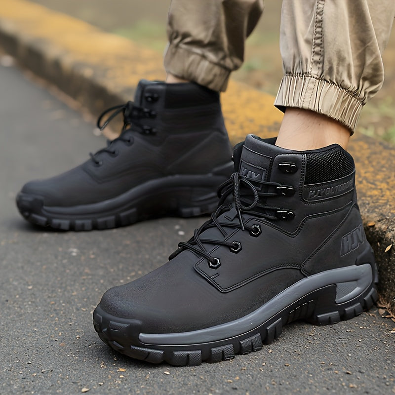 Bottes montantes homme style randonnée, lacets, semelle crantée, plusieurs coloris