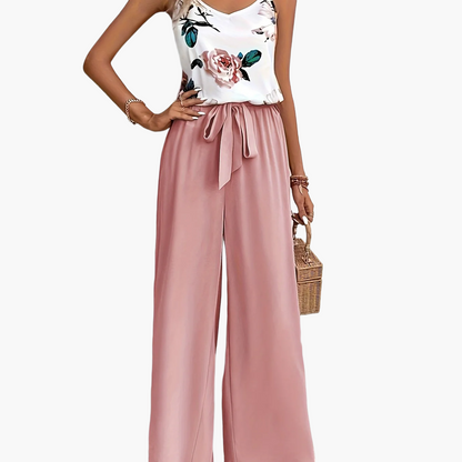 Combinaison élégante femme à imprimé floral style décontracté été