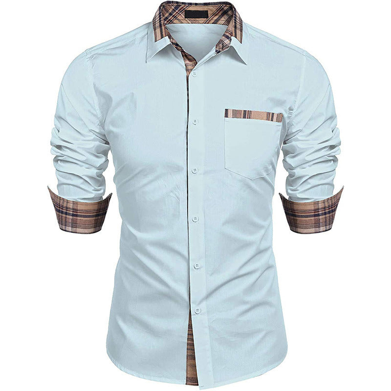 Camisa elegante para hombre estilo casual chic con cuello de solapa – Ideal para oficina y salidas
