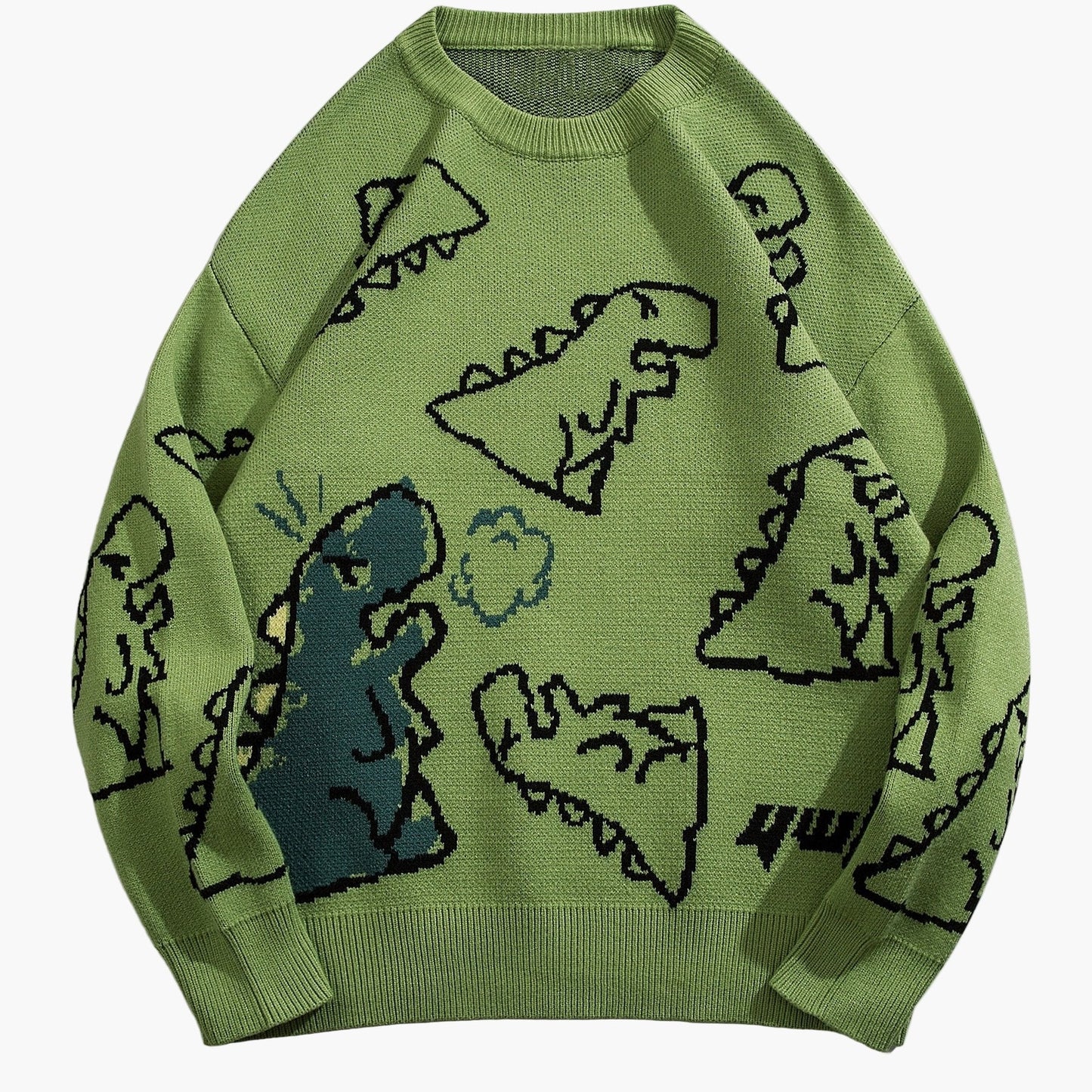 Sudadera casual con estampado de dinosaurio para adolescente masculino – estilo streetwear de moda