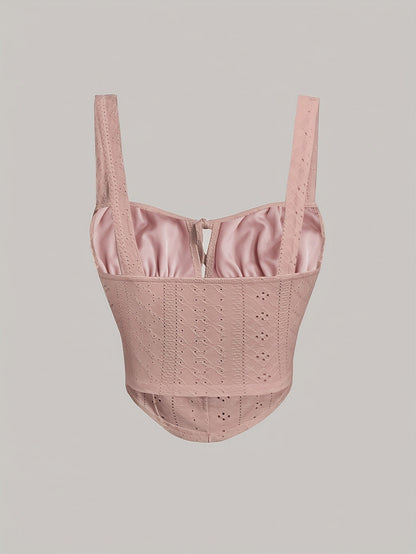 Dames bustier in corsetstijl met chique borduursel voor lente en zomer
