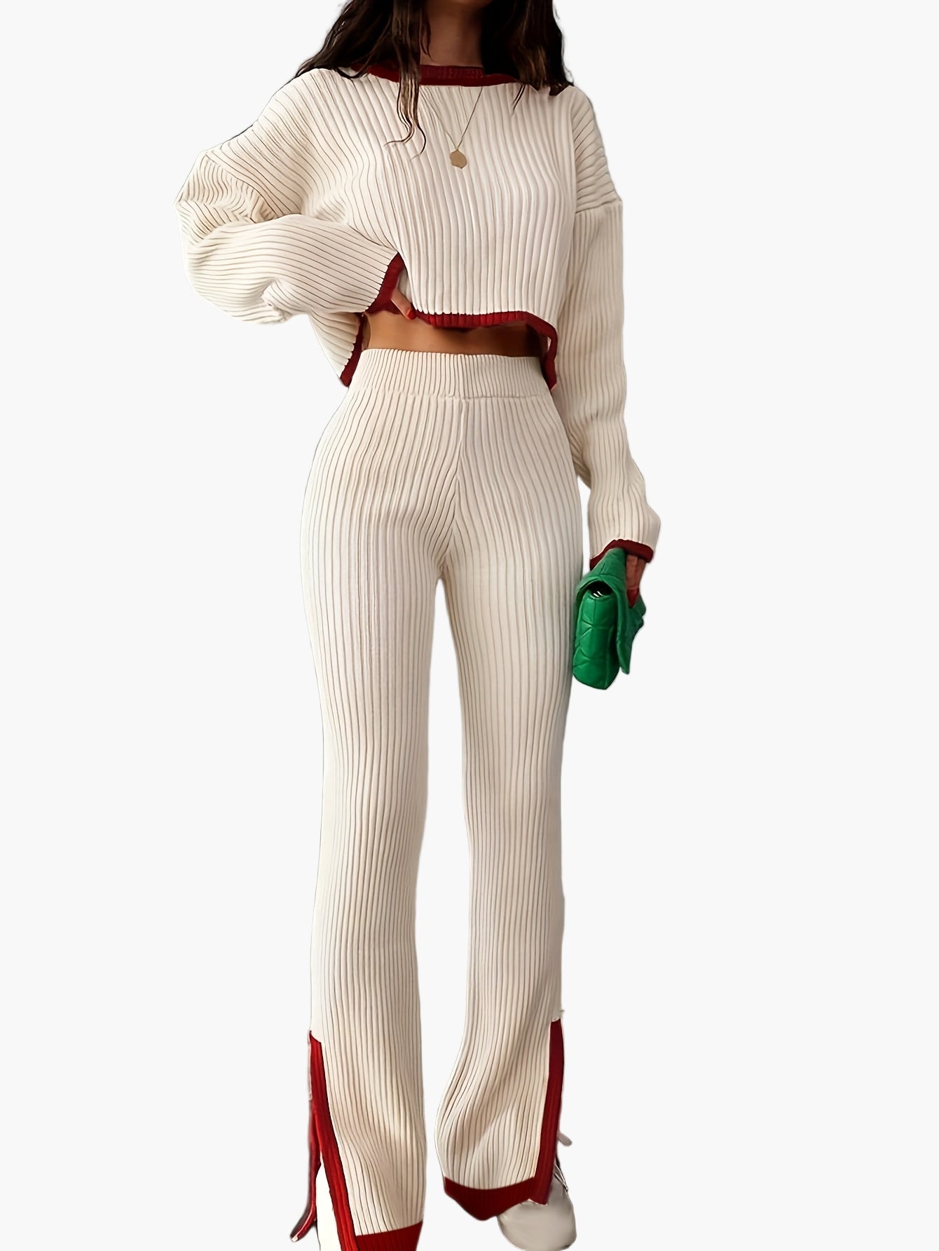 Conjunto de dos piezas para mujer estilo elegante para otoño/invierno – conjunto casual a la moda