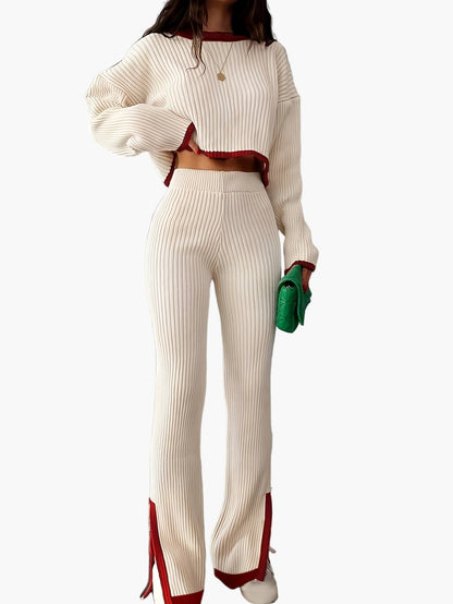 Conjunto de dos piezas para mujer estilo elegante para otoño/invierno – conjunto casual a la moda