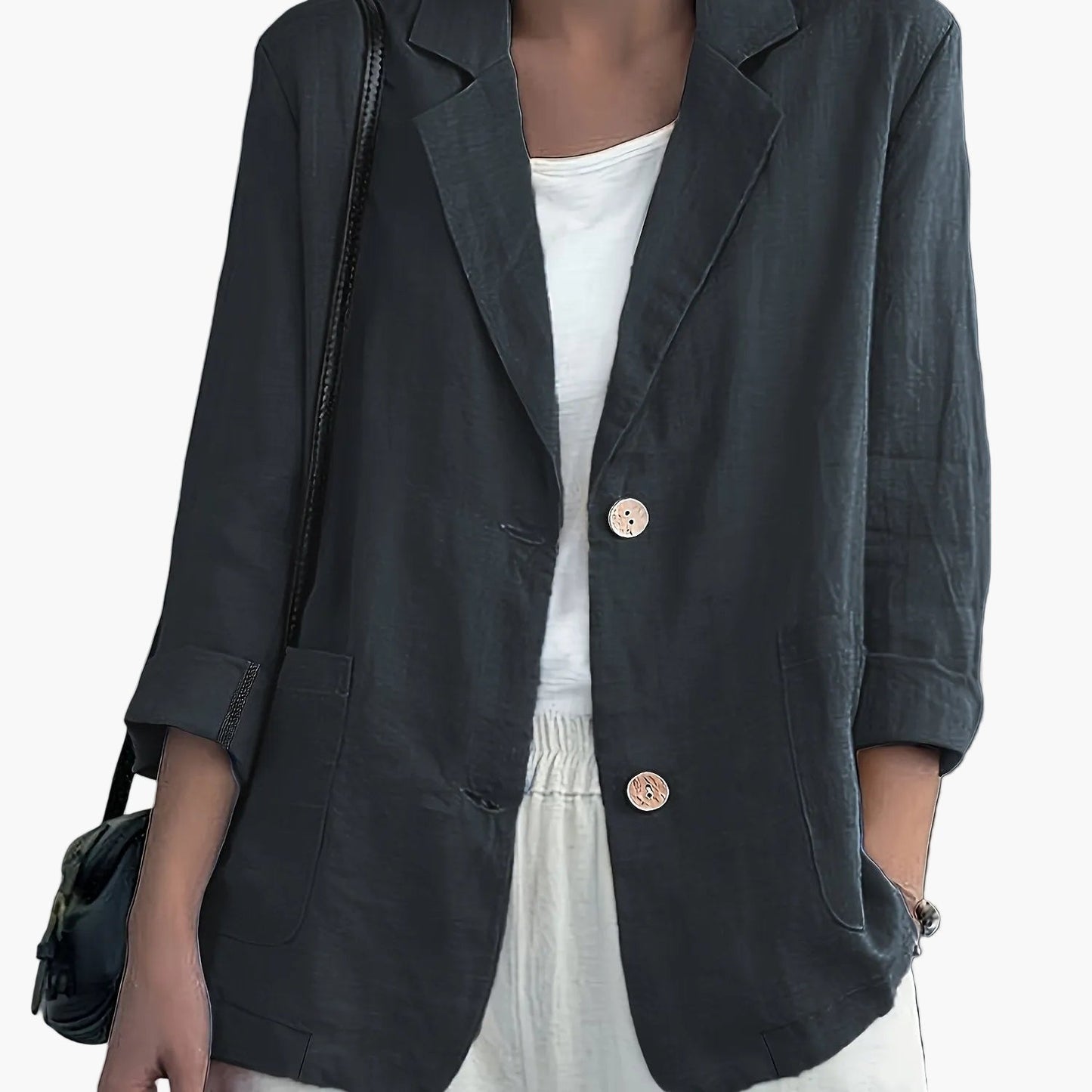 Veste blazer décontractée élégante pour femme à manches longues style urbain