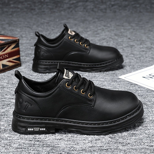 Chaussures basses homme à lacets noires semelle épaisse