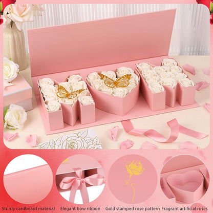 Cofanetto Regalo Fantasia Festa della Mamma Donna – Scatola Espositore Elegante con Scomparti Lettere e Cuore