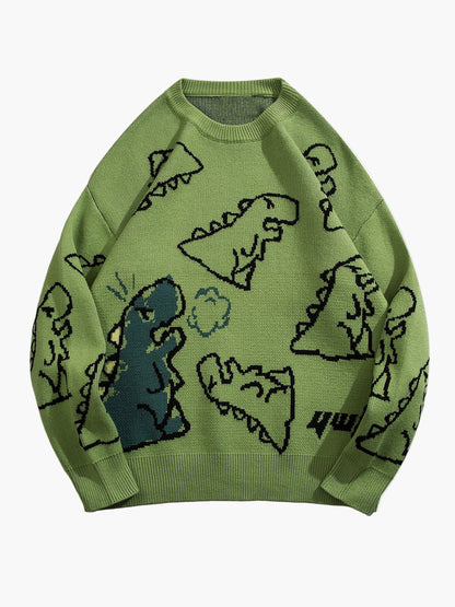 Sudadera casual con estampado de dinosaurio para adolescente masculino – estilo streetwear de moda