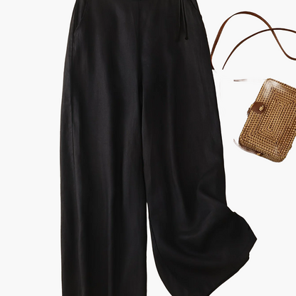 Pantalon large taille haute femme style élégant pour printemps et été