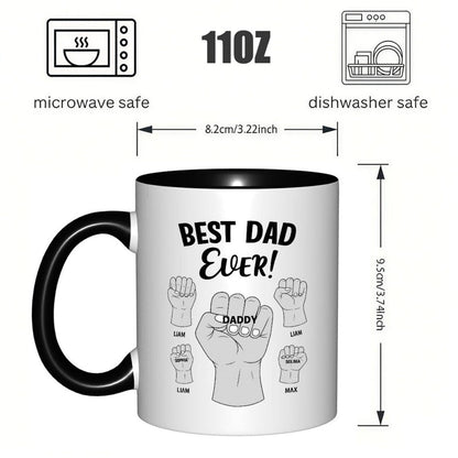 Tazza Regalo Uomo – Tazza "Miglior Papà di Sempre" Personalizzabile per Papà, Stile Festa del Papà, Ideale per la Famiglia