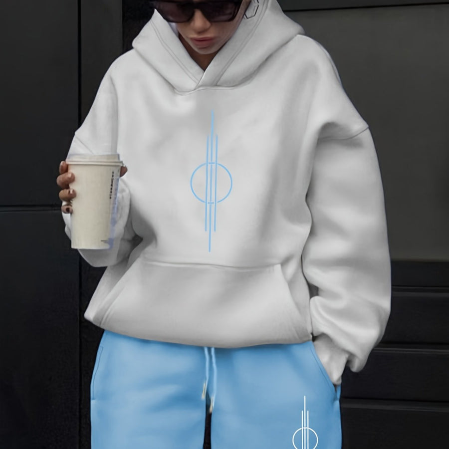 Ensemble survêtement femme blanc et violet motif géométrique