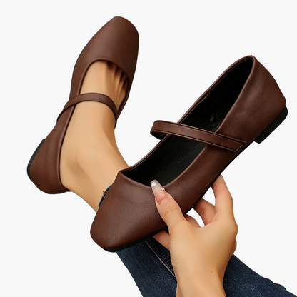 Ballerine donna eleganti con cinturino stile Mary Jane per tutti i giorni e il lavoro
