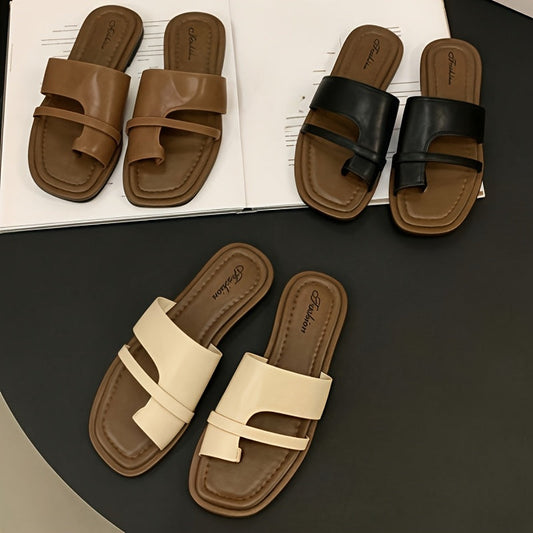 Sandales plates décontractées pour femme, style chic, idéales pour l'été