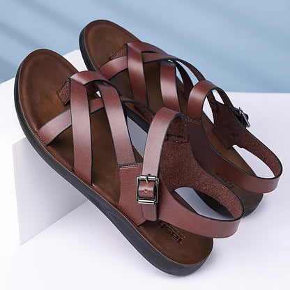 Sandales décontractées pour homme style gladiateur à boucle – Idéal pour la marche et les loisirs
