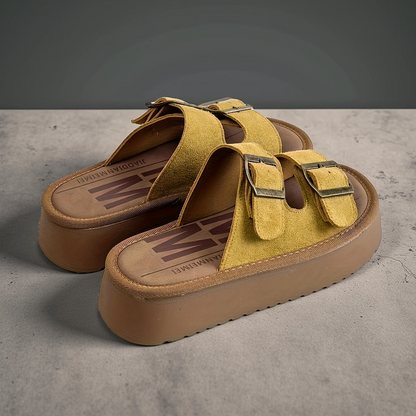 Sandali con zeppa da donna a doppio cinturino stile casual urbano