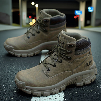 Bottes montantes homme style randonnée, lacets, semelle crantée, plusieurs coloris