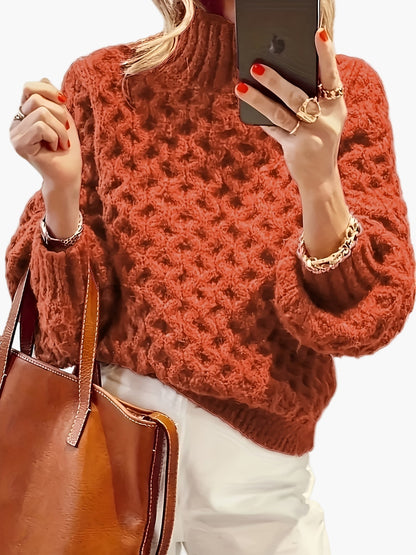 Sweter damski w stylu casual z golfem na jesień i zimę