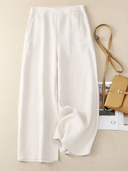 Pantalon large taille haute femme style élégant pour printemps et été