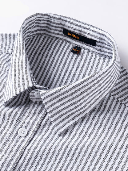 Chemise décontractée à rayures pour homme – Style polyvalent pour le quotidien et les loisirs