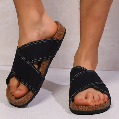 Sandały męskie z krzyżowanymi paskami, styl casual, lato, miejski komfort