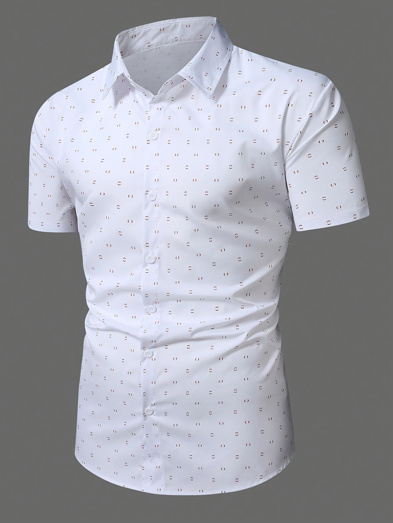 Chemise à manches courtes homme style casual imprimé élégant pour bureau ou sorties