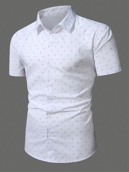 Chemise à manches courtes homme style casual imprimé élégant pour bureau ou sorties