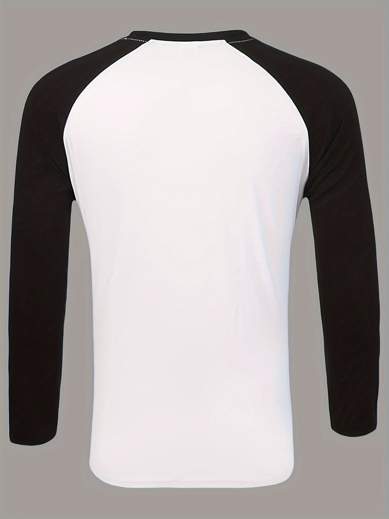 T-shirt Homme Manches Longues Raglan Bicolore Blanc et Noir